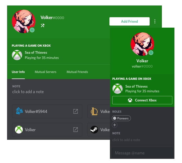 users who have connected their xbox account have the option to show off what game they are playing - fortnite console wars discord xbox