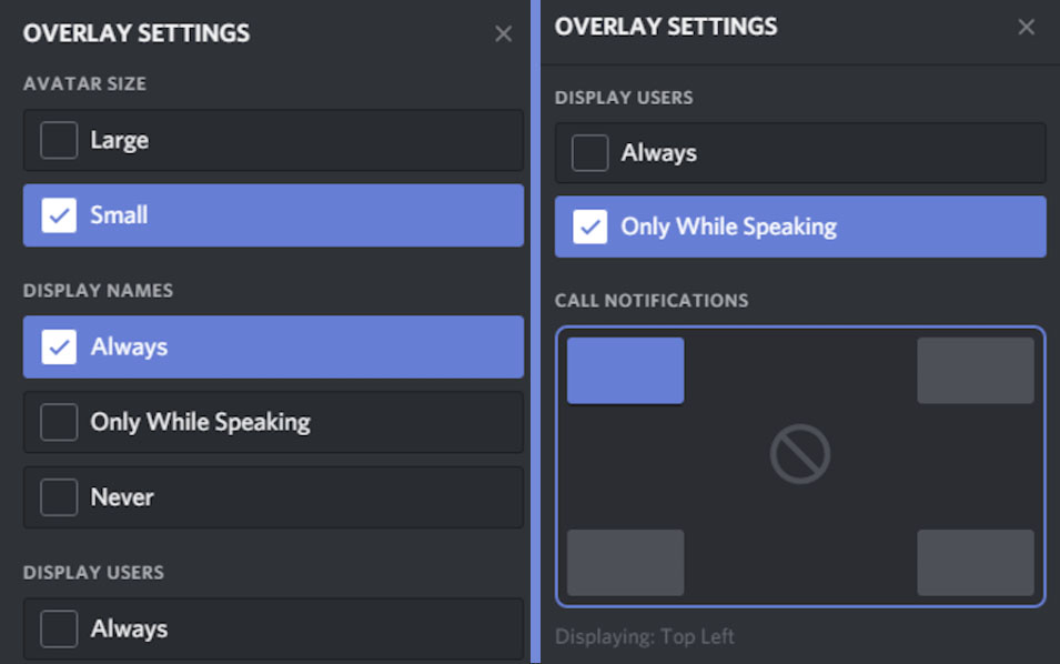 Games Overlay 101 Discord - note these options will only include the options for the overlay options in overlay won t include other options that you normally find in user settings